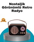 Retro Tarz Kablosuz Radyo – Bluetooth, USB ve TF Kart Girişli -