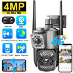 4G Çift Kameralı Sim Kart İle Çalışan Elektrikl PTZ Kamera