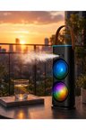 SAYARMRKT Şarjlı Buharlı Serinletici Vantilatör Çift Pervaneli RGB Işıklı Masaüstü Taşınabilir Fan USB