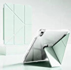 Apple iPad 10.Nesil A2696 A2757 Uyumlu Uyku Modu Kalemlik Bölmeli 3 Katlamalı Kılıf