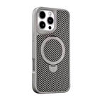 Apple iPhone 14 Plus Uyumlu Standlı Karbon Fiber Kılıf