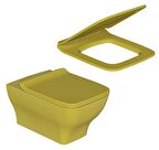 Dura Petra Limon Sarısı Asma Klozet Rimles Kanalsız Ve Duroplast Yavaş Kapanır Kapak