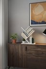 Ağaç Kitaplık Eğimli Raflı Sağlam Malzeme Modern Masaüstü Kitaplık Ev Ofisi Çalışma Odası
