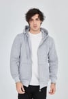 Unisex Tam Fermuarlı Kapşonlu SweatShirt - Gri