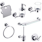 Adnoss Camero Uno Klozet fırçası-Kağıtlık-Havluluk-Diş Fırçası-Sabunluk-Etajer-Askılık