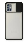 Uray store Samsung Galaxy M51 Kılıf Palm Buzlu Kamera Sürgülü Silikon - Siyah