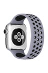 Uray store Apple Watch 38mm Ayarlı Delikli Silikon Kordon - Gri-Siyah