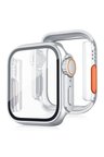 Uray store Apple Watch 44mm Watch 49mm Kasa Dönüştürücü ve Ekran Koruyucu - Gümüş