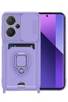 Uray store Xiaomi Redmi Note 13 Pro Plus Kılıf Zuma Kartvizitli Yüzüklü Silikon - Lila