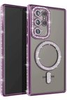 Uray store Samsung Galaxy S23 Ultra Joke Simli Magneticsafe Kılıf - Derin Mor