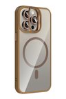 Joko Apple iPhone 14 Pro Max Remim Lensli Magsafe Standlı Kapak - Kahverengi