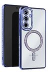 Uray store Samsung Galaxy A35 5G Joke Simli Magneticsafe Kılıf - Mavi