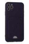 Newface Apple iPhone 11 Pro Max Kılıf Kelvin Kartvizitli Silikon - Derin Mor