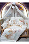 Kız Bebek Uyku Seti 60x120 - Dijital Baskılı, Cibinlikli, Beşik Kenar Korumalı (K.39 KUMAŞLI)