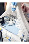 70x110 Bebek Uyku Seti 17 Parça Beşik Yan Korumalık Lüks Cibinlikli (Aparat Dahil)