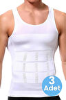 Erkek Vücut Şekillendirici Göğüs ve Göbek Toparlayıcı Sıkılaştırıcı Nefes Alan Atlet Korse 3 Adet