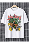 Unisex Yourbrand Baskılı Oversize T-Shirt
