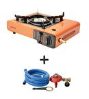 Nurgaz Portatif Ocak Turuncu + Hortum Dedantör Set