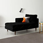 Ürgüp Siyah Renk Dinlenme Koltuğu Kitap Okuma Koltuğu Josefin Koltuk Sağ Kolçaklı Baby Face Kumaş Sağ Köşe