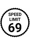 Hız Limiti 69 Tasarım Sticker 10 x 10 cm