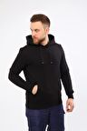 Kapüşonlu Siyah Unisex Sweatshirt