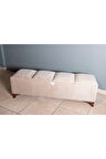 Vetra V2 Krem Sandıklı Puf - Dilimli Model 140cm Sandıklı Bench