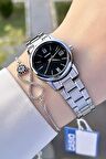 Casio CSISTE69 Kadranı Siyah Kordonu Gümüş Renk Hediye Paketli Kadın Kol Saati ve Bileklik