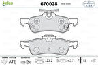 Valeo 670028 Arka Fren Balatası Yaris 1.0VVT I 1.3 VVT I D 4D 01 06-Araç Üretim Yerı Fransa ABS'li 044660D010