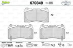 Valeo 670349 Ön Fren Balatası Honda Civic Iytpe-R 2.1 45022TV8E0