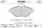 Valeo 670383 Ön Fren Balatası Xantia 2.0I 16V Estate Fişli 4251.13