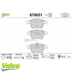 Valeo 670651 Ön Fren Balatası Transporter T5 T6 T7 16 Jant Fişli 03-18 7L6698151B