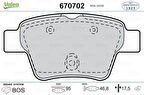 Valeo 670702 Arka Fren Balatası C4 1.4L 16V 1.6L 16V 1.6HDI 90 110 05- 4254.76