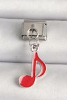 316L Çelik Gümüş Renk Kırmızı Müzik Nota Model Nomination Charm - TJ-BC1218
