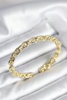 Zincir Model Gold Renk Pirinç Kadın Bileklik - TJ-BB8016