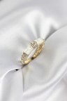 Zirkon Taşlı Kemik Model Gold Renk Kadın Yüzük - TJ-BYK3932