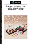 Özel Seri Canlı Etki Tarz Sahibi 8 Renk Glitter Far Paleti - 2'li Set