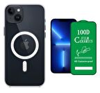 Vendas iPhone 14 Uyumlu ( iPhone 14 ) Magsafe Şarj Destekli Darbe Dirençli Fit Hard Silikon Kılıf + Seramik Nano Ekran Koruyucu