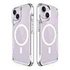 Vendas iPhone 13 Uyumlu ( iPhone 13 ) Door Serisi Magsafe Destekli Darbe Direçli Elektroplated Şeffaf Kılıf