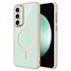 Vendas Samsung Galaxy S23 FE Kılıf Wireless Şarj Özellikli Zore Krom Magsafe Silikon Kapak