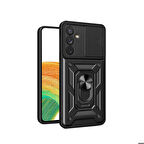 Vendas Samsung Galaxy A34 Kılıf Magnetik Standlı Kamera Korumalı Zore Sürgülü Vega Kapak