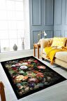 Çok Renkli Kaymaz Taban Yıkanan Çiçekli Mutfak Halısı AR1226