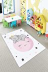 Pudra Yıkanabilir Kaymaz Tabanlı Filli Bebek Halısı AR144