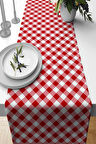 Kırmızı Christmas Desen Premium Masa Örtüsü Runner RNR562