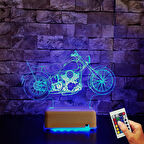 Harley Motor 3D Gece Lambası Doğum Günü Hediyesi 16 Renk Lamba