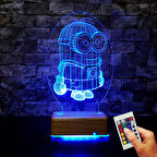 Doğumgünü Hediyesi Minion 3d Tasarım Gece Lambası 16 Renk