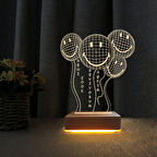 Gülen Yüzler Balon Tasarım Led Gece Lambası Sevgiliye Hediye Lamba