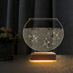 3d Akvaryum Tasarım Led Gece Lambası Doğumgünü Hediyesi