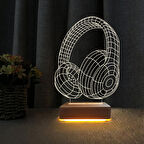 3d Ilizyon Led Lamba Masa Gece Lambası Kulakluk Tasarım