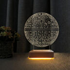 Ölüm Yıldızı Tasarım 3d Star wars Led Lamba Çocuk Odası Gece Lambası