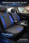 VW Golf 6 Trendline 2008-2013 Bütün Arka Sırt Oturak Uyumlu Vira GrindSport Siyah Mavi Koltuk Kılıfı
